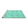 thumbnail image 2 of Ahgly Company Machine Washable Indoor Square Abstract Turquoise Blue Contemporary Area Rugs, 7' Square, 2 of 4
