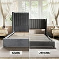 thumbnail image 5 of Merluxy Queen Bed Frame Lift Up Storage Bed, Velvet Queen Upholstered Bed Frame Channel Tufted Wingback Headborad/No Box Spring Needed/Gray, 5 of 9