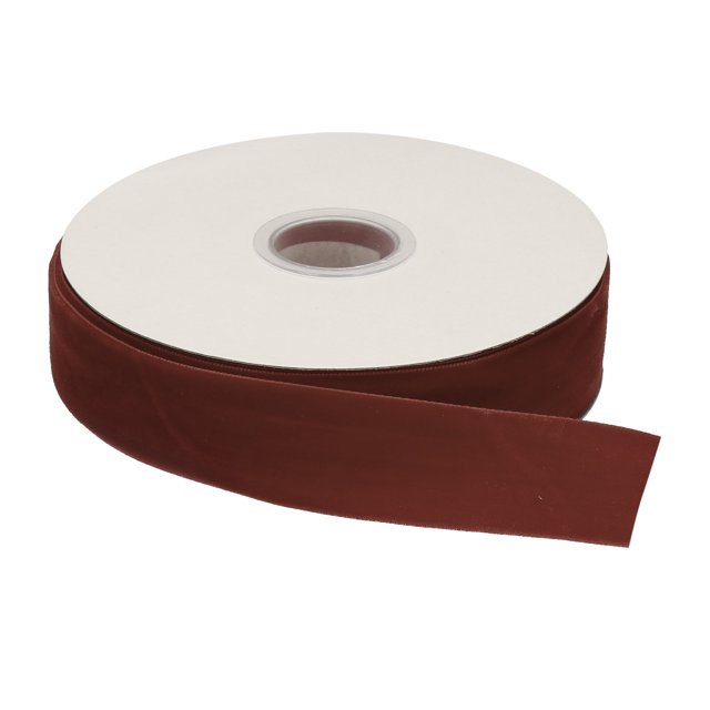 Unique Bargains Velvet Ribbon 1 Inch x 10 Yard Single Face Spool Silky DIY Crafts Gift Wrapping Bow Decoration Brown