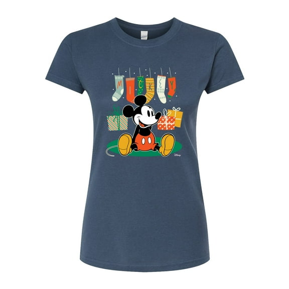 Disney - Mickey Stockings - Juniors Fitted Graphic T-Shirt