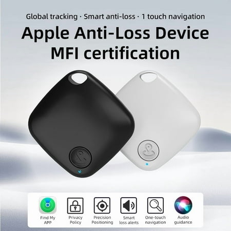 Key Finder, Bluetooth Tracker Locator, Works with Apple Find My(iOS Only), Smart tag Item Finder with Key Chain, Smart Item Locator for Keys, Bags, Luggage, Pet, Battery Included (1Pack-White)