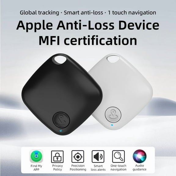 Key Finder, Bluetooth Tracker Locator, Works with Apple Find My(iOS Only), Smart tag Item Finder with Key Chain, Smart Item Locator for Keys, Bags, Luggage, Pet, Battery Included (1Pack-White)