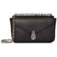 thumbnail image 1 of Calvin Klein Statement Series Lock Daytonna Leather Flap Convertible Shoulder Bag & Crossbody, Black/Silver, 1 of 3