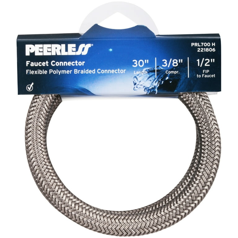 BrassCraft Speedi Plumb® PLUS 3/8 in. Compression inlet x 1/2 in. Female Iron Pipe outlet flexible braided polymer water connector. BrassCraft Speedi Plumb® PLUS 3/8 in. Compression inlet x 1/2 in. Female Iron Pipe outlet flexible braided polymer water connector.
