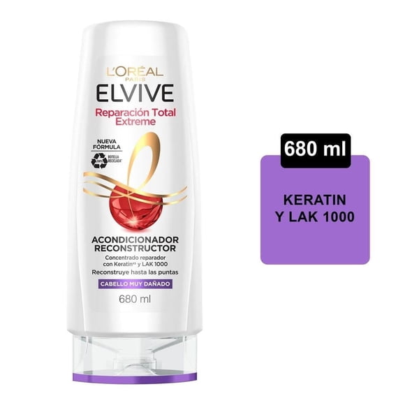 Acondicionador L'Oréal Elvive reparación total extreme cabello muy dañado 680 ml