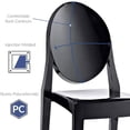 thumbnail image 5 of 2xhome Modern Contemorary Dining Ghost Side Chair Stackable Victorian Acrylic Plastic Vanity Chair, Black, Set of 1, 1 piece, 5 of 14