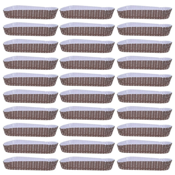 FRCOLOR Brown GreaseProof Paper Hot Dog Trays with Grooved Design for Serving Use 100 Pcs