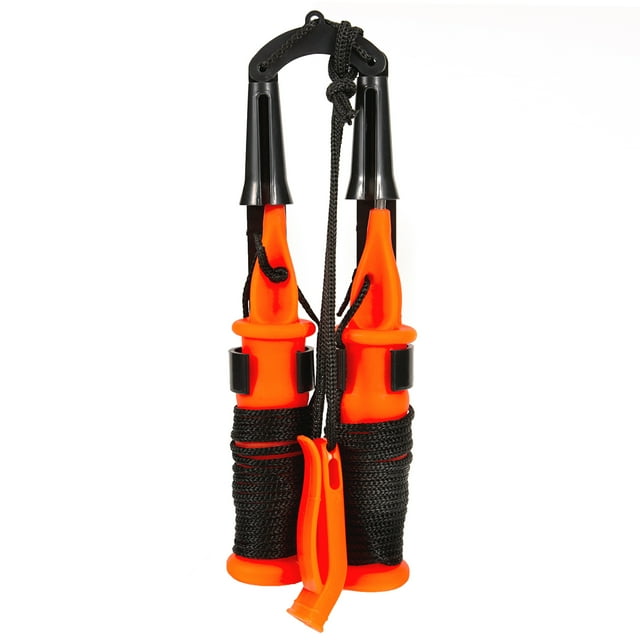 Graflsoa ABS & Stainless Steel Ice Pick with Black/White Rope, Compact 24x10x4cm Rescue Tool, 91g Lightweight Design