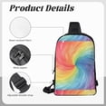 thumbnail image 5 of Chest Bag Dual Pocket 11.8×7.7×2.4in Waterproof Double-Pocket Large Capacity With No Inner Pouch Pockets And Double Drawstrings Darkmagenta Tie-Dye Background Rainbow Colors_2, 5 of 8