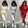 thumbnail image 4 of Ensemble 2 Pcs Automne Décontracté Femmes Chandails à Capuchon Hauts Survêtement Ensemble de Survêtement Ensemble pour Femmes Chandails à Capuchon Hauts de Sport Pantalons, 4 of 5