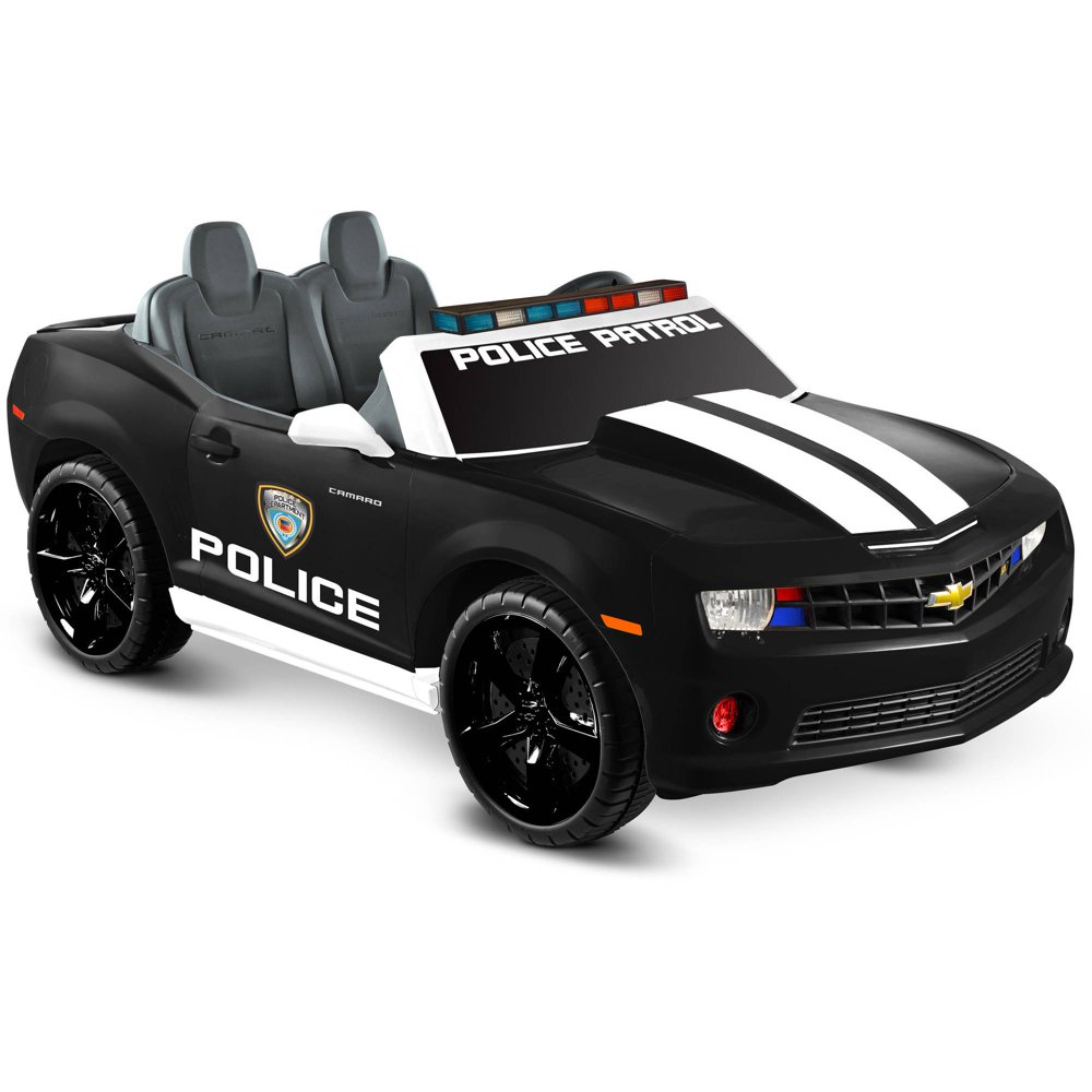 Kid Motorz Chevrolet Racing Camaro Police Edition Two Seater in Black (12V)