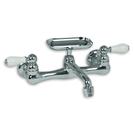 American Standard Heritage Two-Handle Wall-Mount Bathroom Faucet with Soap Dish 2.2 GPM in Polished Chrome