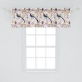 thumbnail image 2 of Ambesonne Tropical Valance Pack of 2, Parrots Branches Flowers, 54"X18", Dark Sky Blue and Rose, 2 of 4