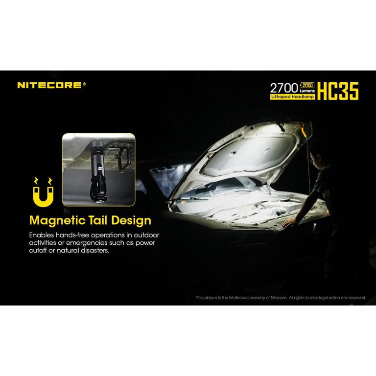 Combo: Nitecore HC35 Rechargeable LED Headlamp -2700Lm w/NL2150HPi