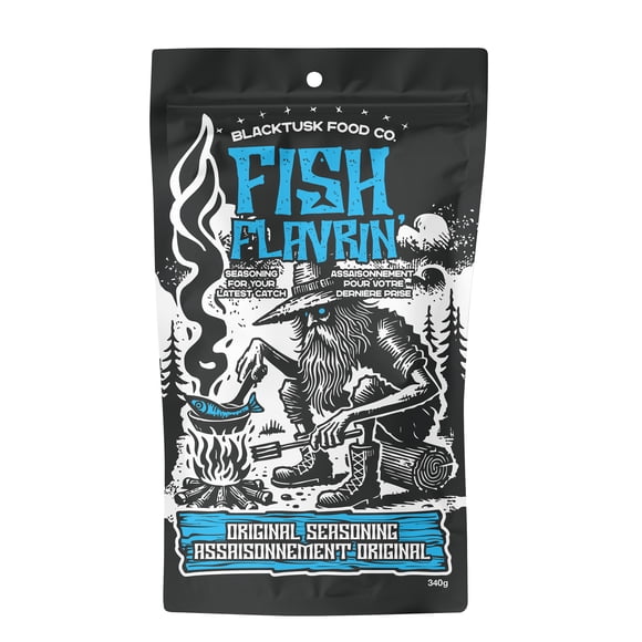 Blacktusk Seasoned Fish Flavrin' Crispy Seasoned Flour Coating Mix for Fish, Meat and Veggies by Blacktusk Food Co, Original Flavor, 340g