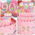 thumbnail image 4 of Tarjeta de Cumpleaños 90 de Uxcell, Tarjeta de Cumpleaños Pop-Out con Tarjeta de Felicitación y Sobre para Regalo de Mujeres y Niñas en Rosa, 4 of 6