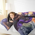 thumbnail image 4 of Manfei Purple Dragon Twin Comforter Set,Western Fantasy Castle,Super Cozy Reversible,2-Piece, 4 of 8