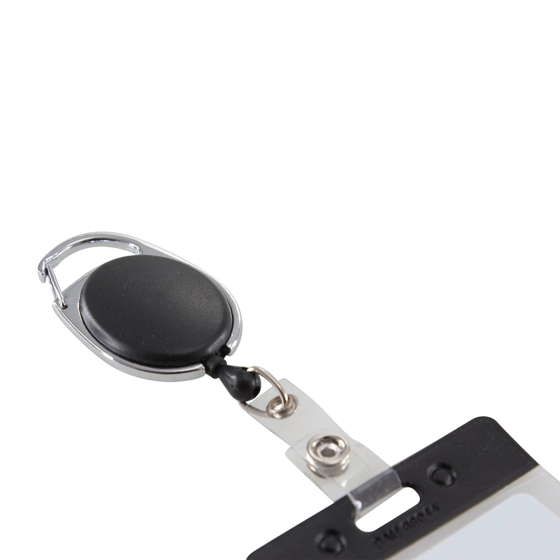 SICURIX Quick Clip Oval ID Badge Reel, Black, Pack of 6