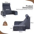 thumbnail image 4 of Almohada de Lectura Vekkia con Brazos Ajustables y Respaldo Gris de 21", 4 of 7