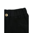 thumbnail image 4 of Faithtur Kids Denim Shorts, Girls Solid Color High Elastic Waist Ripped Jeans, 4 of 7