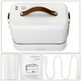 thumbnail image 2 of Multifunctional Electric Lunch Box,Portable Food Warmer for Travel Party,110V 3 Layers Large 304 Stainless Steel Container with Removable Compartments, White, DE-110V-300W-1.2L, 9.45''x7.87''x5.12'', 2 of 7
