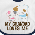 thumbnail image 4 of Inktastic My Grandad Loves Me Granddaughter Puppy Girls Girls Baby Bib, 4 of 4
