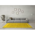 thumbnail image 3 of Ahgly Company Machine Washable Indoor Square Oriental Yellow Traditional Area Rugs, 4' Square, 3 of 4