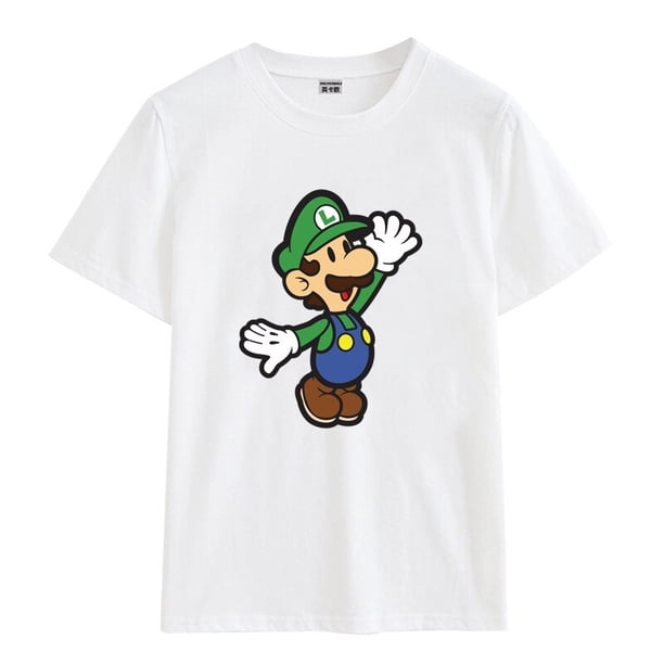 Camiseta con estampado de la serie Super Mario para niños, vestido familiar para padres e hijos, camisetas divertidas bonitas, camiseta de verano con cuello redondo, regalo de Navidad zhangmengya LED