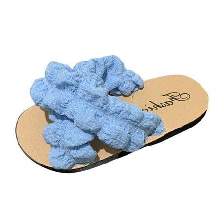 NOKIO Girls Fairy Style Beach Slippers Children S Princess Style Beach Shoes Women Slippers Plaid Soft Bottom Anti Slip Outer Wear With Skirt Versatile Casual Girls Beach Sandals