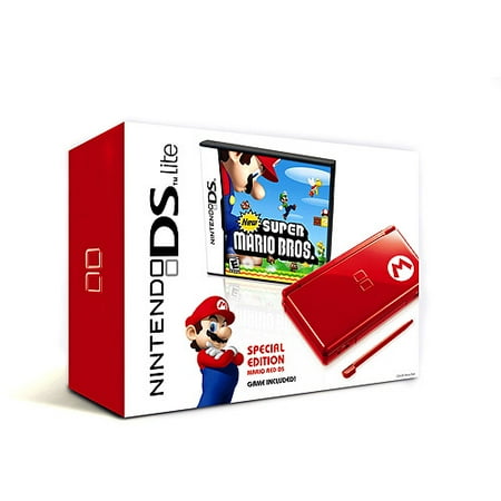 Nintendo DS Lite Limited Edition Red Mario with New Super Mario Bros.