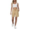 thumbnail image 3 of Women's Hiking Cargo Shorts Lightweight Quick Dry Summer Casual Athletic Shorts Camping Travel Pockets by Yigetop Khaki XL, 3 of 7