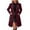 Wine, variant on Rutainlusire Womens Trendy Warm Long-Length Coat Jackets 2025 Fall Winter Women's Solid Color Long Sleeved Lapel With Lining and Pockets Coat