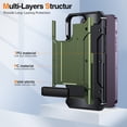 thumbnail image 3 of Decase for iPhone 15 Pro Max 2023 Dual-layer Protector Case,Rugged Dorp Proof Shockproof Built-in Invisible Folding Kickstand TPU Bumpe Hard PC Back Cover Case for iPhone 15 Pro Max,Armygreen, 3 of 8