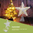 thumbnail image 5 of 1 estrella para copa de árbol de Navidad con cadena de luces, pentagrama, decoración elegante para árbol, 5 of 5