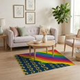 thumbnail image 3 of ODIKA Doormat Diagonal Door Flow Wave Abstract Stripe Border Welcome Stain Resistant Low Profile for Dorm Room, Small Living Apartment, 3 of 7