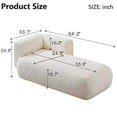 thumbnail image 2 of Arouseden 64 Inch Left Arm Chaise Lounge Chair Indoor,Small Chaise Lounge for Small Space,White Fainting Couch,End of Bed Couch,Cloud Lounge Chair Living Room,Bedroom, 2 of 6