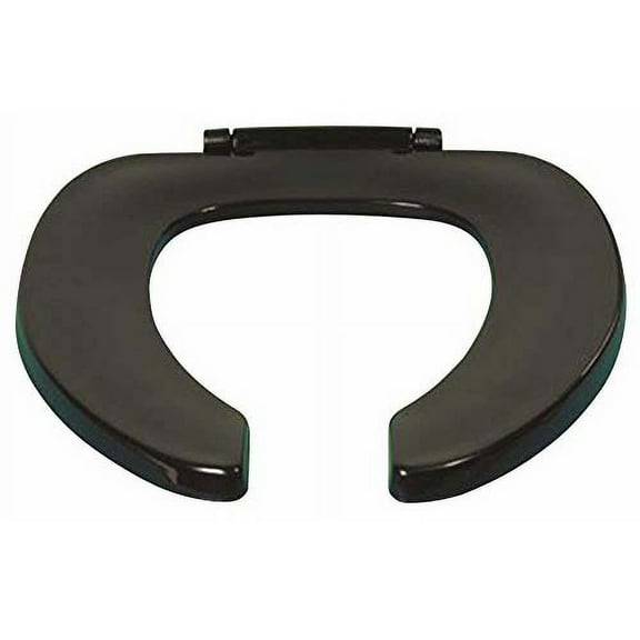 CENTOCO PLASTIC OPEN FRONT ELONGATED TOILET SEAT LESS COVER BLACK per 3 Each