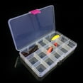 thumbnail image 3 of 15 Slots Adjustable Plastic Fishing Lure Hook Tackle Box Storage Case Organizer, 3 of 8