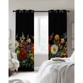 thumbnail image 3 of Spring Floral Blackout Curtains 63 Inch Length Rustic Watercolor Colorful Flowers Butterfly Green Leaf Black Thermal Insulated Window Curtain Window Drapes 2 Panels for Bedroom Living Room 52"Wx63"L, 3 of 9