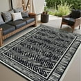 thumbnail image 1 of Outdoor Rug with Led Strip Lights RV Camping Mat and Patio Rug for Deck Balcony Porch Backyard Beach Picnic Outdoor Carpet Striped Pattern Modern Slip Plastic Straw x & Bei, 1 of 6