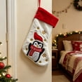 thumbnail image 5 of Qocolcyl Plush Embroidered Christmas Stockings, Cute Penguin Reindeer Santa Snowman Xmas Stocking with Red Cuff, Hanging Gift Bag for Fireplace Tree Indoor Christmas Decorations Holiday Family Party, 5 of 7