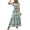 Green, variant on Two Piece Sets for Women Boho Floral Print Short Sleeve Crop Tops and Maxi Skirt Casual Fashion Holiday Vacation Beach Skirt Set