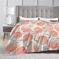 thumbnail image 3 of Pink Peach Cute Watercolor Blanket, Soft Blankets Flannel Bed Throw Cozy Lightweight Plush Gifts for Women Girls Kids Sofa Couch Bedroom Living Rooms Warm All Season, Home Decor, 80"x60", 3 of 6