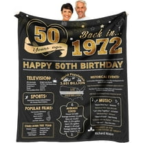 50th Birthday Gifts for Women or Men - 50th Birthday Gifts - 50th Birthday Gift Ideas - 1972 Birthday Gifts - 50 Year Old Gifts for Women Turning 50 Throw Blanket 60 x 50 Inch