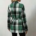 thumbnail image 2 of Fall Flannel Jackets Women - Flannel Jackets for Women Tie Waist Long Sleeve Plaid Collared Shirt Jackets with Pockets Snap Closure Fall Winter Coats, 2 of 9