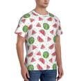 thumbnail image 2 of Bixox Men's Hand Drawn Watermelon Printed Short Sleeve Skinny Athletic T-Shirt, 2 of 6