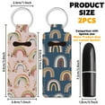 thumbnail image 2 of 2Pcs Lipstick Holder Keychain Rainbow Lip Balm Holders Elastic Diving Fabric Lipstick Keychain Portable Lipsticks Holder Flower Wreath Chapstick Sleeve Key Ring Holders for Chapstick, 2 of 8