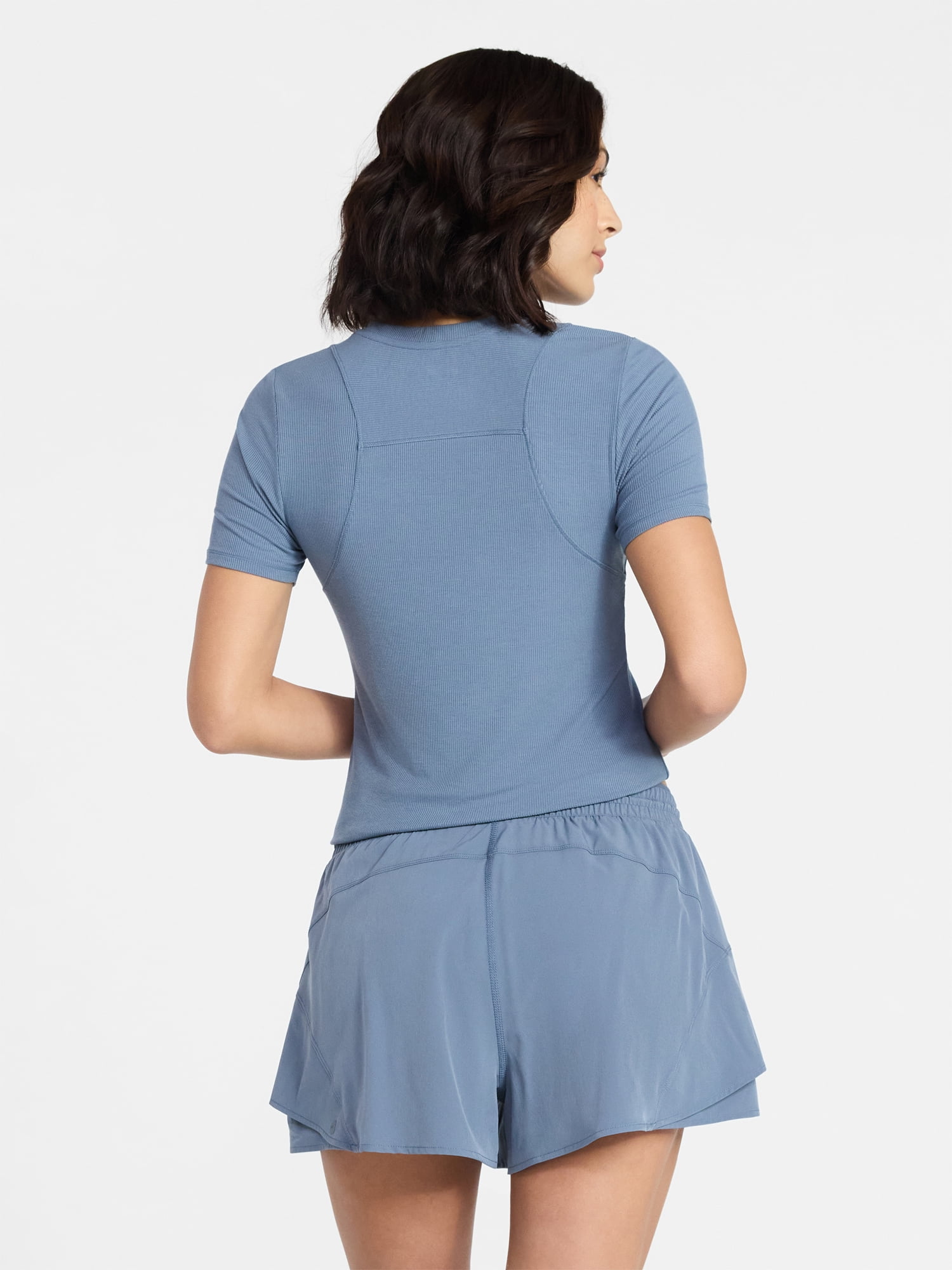 Avia Women's Ribbed T-Shirt with Short Sleeves, Sizes XS-XXXL
