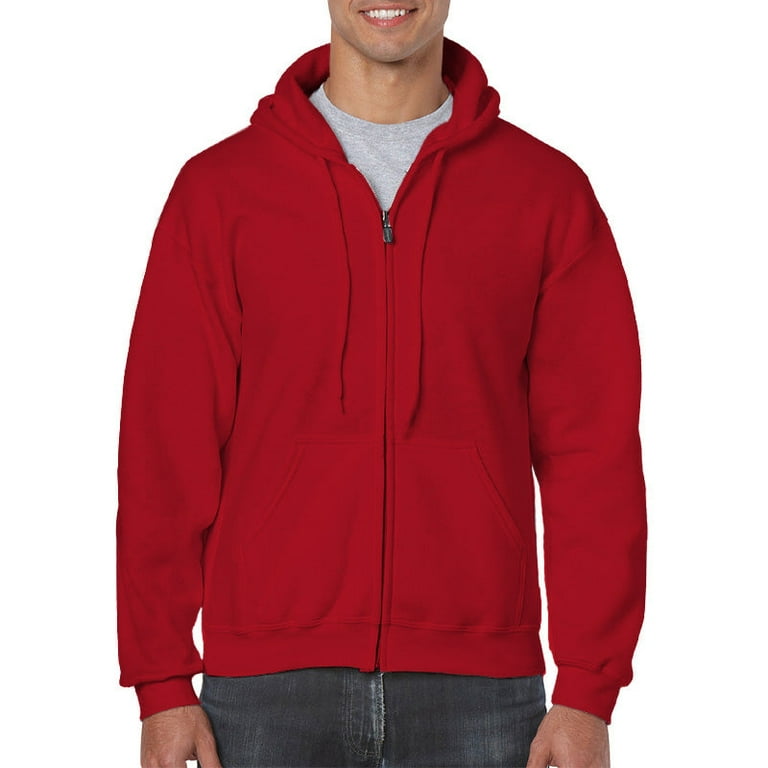 Men s Cotton Hoodie 2 Hidden Pockets Lightweight Zip Sweatshirt Walmart