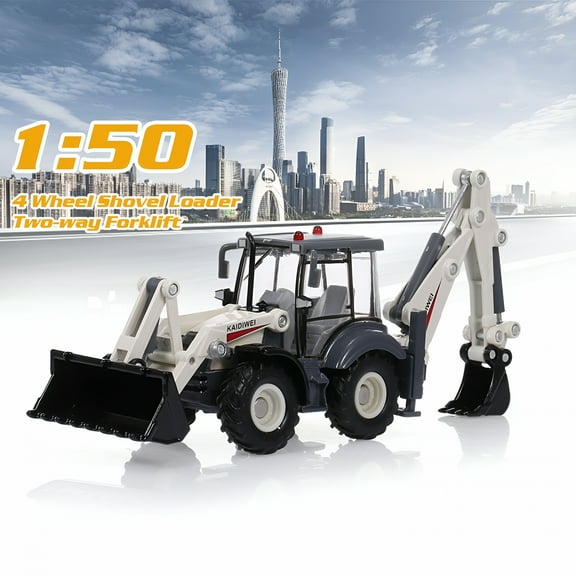 BESTSKY Diecast Excavator 1:50 4 Wheel Shovel Loader Two-way Forklift Bulldozer Backhoe Loader Truck Model For Kids Gift Toys